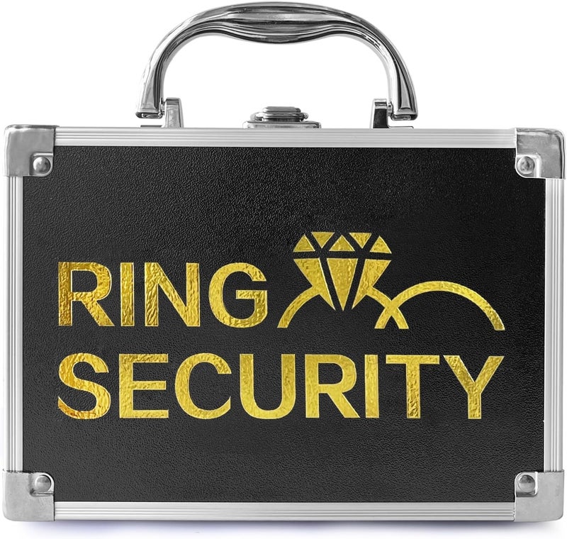 COSLANLEE Wedding Ring Security Box for Young Boys, Portable Buckle Closured Security Briefcase with Padded Pillow Lining, Ring Bearer Gifts for Ceremony Proposal 7.9 x 5.5 x 3.5 inch - Image 1